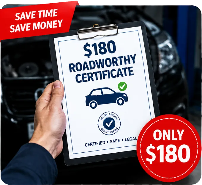 Roadworthy Certificate For Just $180